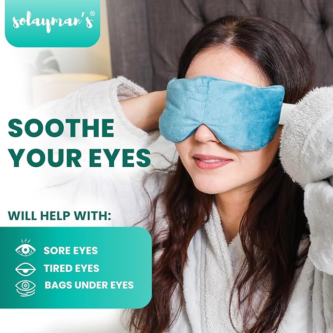 Heated Eye Mask for Dry Eyes - Microwavable Moist Heat Eye Compress for Stye Relief, Warm Eye Compression Pad for Dark Circles, Puffy Eyes & Dry Eye Therapy, Reusable Heating Eye Mask