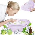 Face Tub for Ice Bath with Built-in Ice Tray – Collapsible Silicone Facial Ice Bath Bowl for Cold Plunge Therapy, Skin Tightening & Acne Relief – Portable Spa Tool for Home & Travel(Purple)