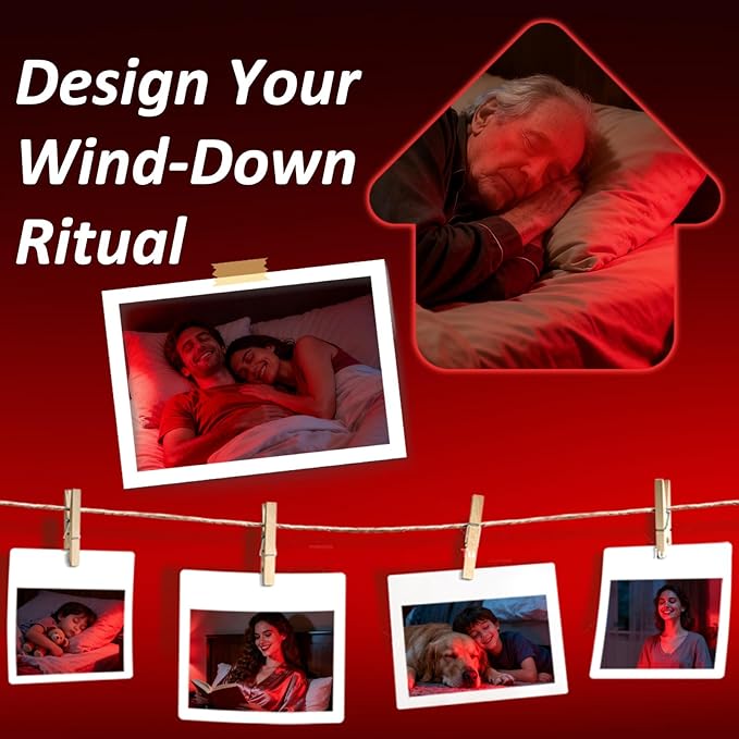 Red Light Therapy Sleep- 5 Level Red Night Light (620-690nm) for Melatonin Support, Smart APP with Sleep Sounds for Deep Relaxation, Bedroom Sleep Light for Adults Kids