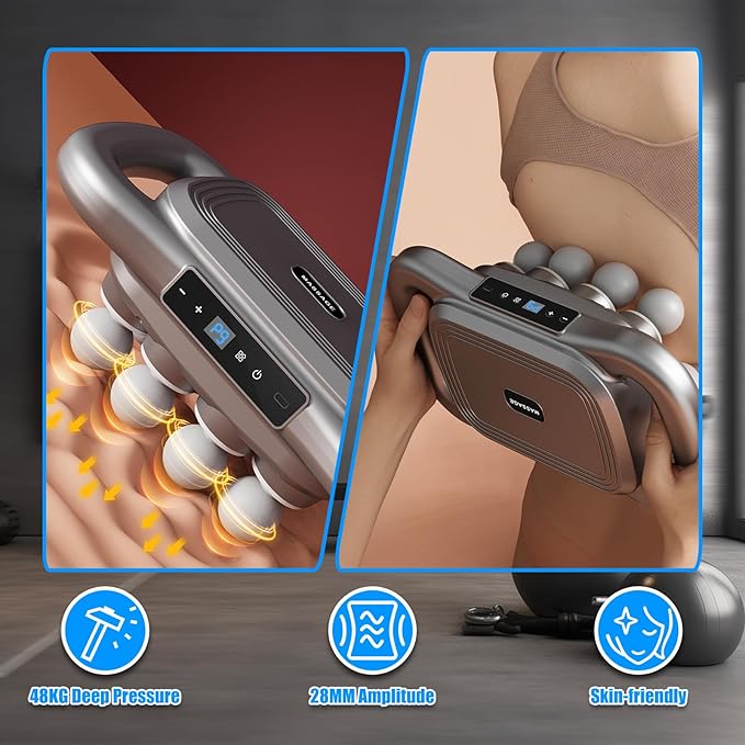 Massage Gun Deep Tissue – 16 Heads, 9 Speeds & 9 Modes, High Power Percussion Massager Gun for Full Body Relief, Muscle Fascia Massage Gun
