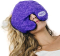 Face Mask (with Washable Cover) Hot Cold Compress Therapy, Natural Reusable Relief for Migraine, Tension, Stress, Sinus, Headache and Relaxation (Purple)