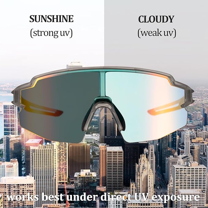 ROCKBROS Photochromic Sports Sunglasses for Men Women Cycling UV Protection