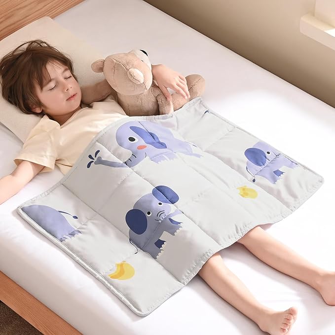 anfie Weighted Lap Pad 2 Pounds, Weighted Blanket Kids(20"*30") Cooling Blanket for Sleeping,Weighted Throw Blanket for Travel Indoor Outdoor (Grey Elephant)