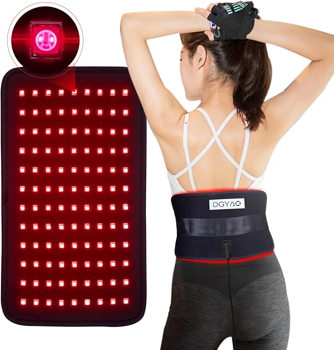 Eicolorte Wearable Red & Infrared Light Therapy Belt with Large Pad for Body Pain Relief, Muscle Repair, and Inflammation Reduction - LED 660nm & 850nm with Controller for Waist, Back, and Stomach