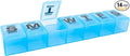 Apex 7 Day XXL Twice-A-Day Weekly Pill Organizer, Weekly Pill Organizer, Daily, Easy-Open, See-Through Lids, Organize Medication or Vitamins - Assorted Colors