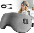 Heated Eye Mask, Rechargeable Detachable Washable Faux Silk Electric Cordless Dry Eyes Warmer Compress Graphene Sleep Mask Travel Gifts for Men Women, 3 Heat Levels & Auto-Off, Gray