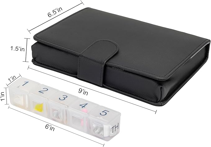 e-Pill 5 Times a Day x 7 Day Large Weekly Pill Organizer, Vitamin and Medicine Pill Box - with Discreet Case (Clear)