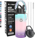Insulated Water Bottle 32oz, Stainless Steel Water Bottle with Straw & Spout Lids & Paracord Handle | with Straw, Spout Lids, Paracord Handle