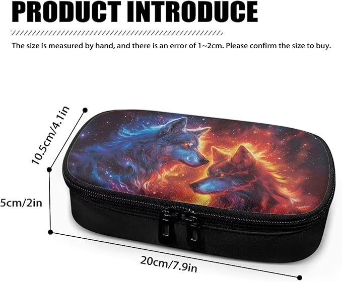 Fire Flame Wolf Insulin Travel Case Diabetic Medication Cooler Bag with Handle to Store Insulin Pen, Lancets, Needles, Glucose Meter, Tester Strips, Easy to Carry