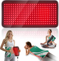 Red Light Therapy for Body, 24" x 12" Large Size (250 LEDs) Near Infrared Red Light Therapy Mat, 660nm&850nm, Adjustable Timer and Power Levels, Sweat-Resistant & Easy-Clean for Pain Relief
