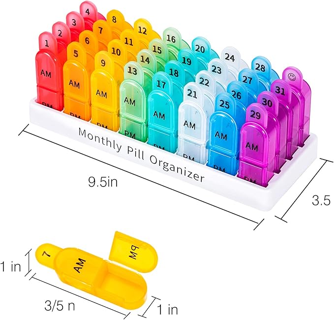 Monthly Pill Organizer 2 Times a Day & Weekly Pill Organizer 2 Times a Day