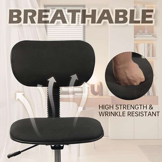 Low Wide Rolling Swivel Stool with Backrest, Adjustable Height Salon Chair Stools with Footrest for Spa Tattoo Office Desk Massage Task Lash Barber Facial, Black 4PK