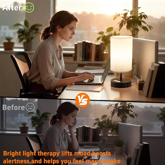 Light Therapy Lamp, 10000 Lux Natural Light Lamp Therapy Lamp with Remote Control, Sun Lamp 3 Color Temperature & 3 Brightness Level & Timer, Daylight Lamp for Home, Office