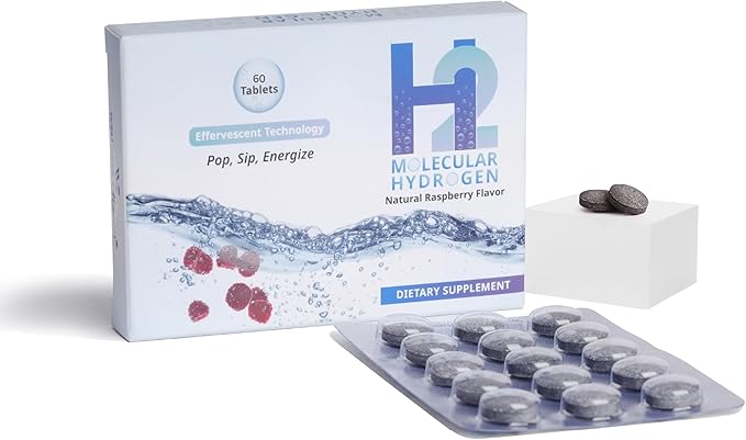 Wellness Extract H2 Molecular Hydrogen Water Tablets with effervescent Technology for Healthy Hydration, Optimal Energy, and Metabolism Support; 8 PPM. (60, Raspberry)