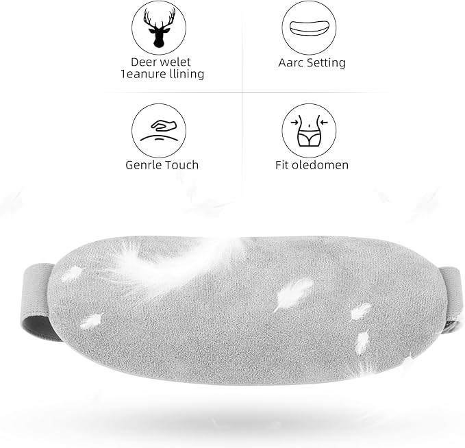 Portable Cordless Heating Pad, Electric Waist Belt Device, Heating Pad for Back Pain, 3-Speed Adjustment, Portable Electric Fast Heating Belly Wrap Belt for Women and Girl (White)