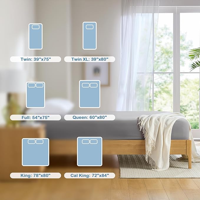 Degrees of Comfort Coolmax® Cooling Fitted Sheet Only, Soft Full Size Bed Sheets for Hot Sleepers, Up to 15" Deep Pocket, All Around Elastic, Wrinkle Free, Fade Stain Resistant, Grey 1 Piece