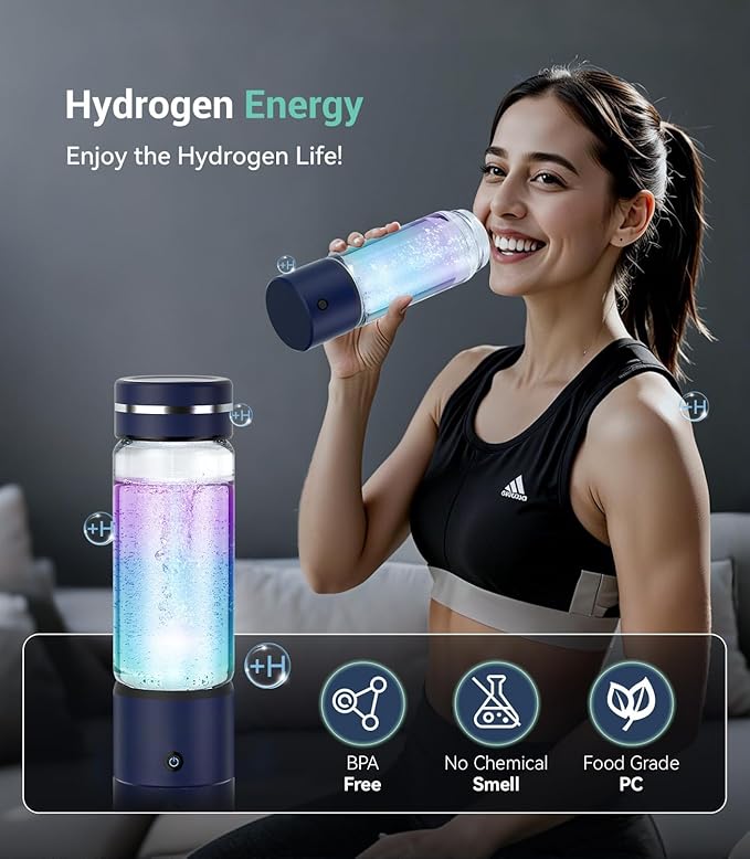 5.0 Upgrade 4000PPB High Concentration Hydrogen Water Bottle Generator【NO.1-24-Hour Hydrogen Lock】 SPE PEM Technology, Double Hydrogen Content for Post-Workout Recovery