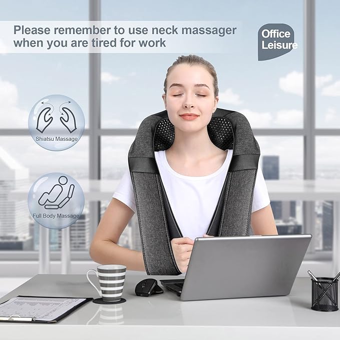 Mothers Day Gifts for Mom Wife Women, Fathers Day Dad Husband Men Gifts, Shiatsu Neck Back and Shoulder Massager with Heat for Pain Relief Deep Tissue, Birthdays, Valentine’s Day, Christmas Gift