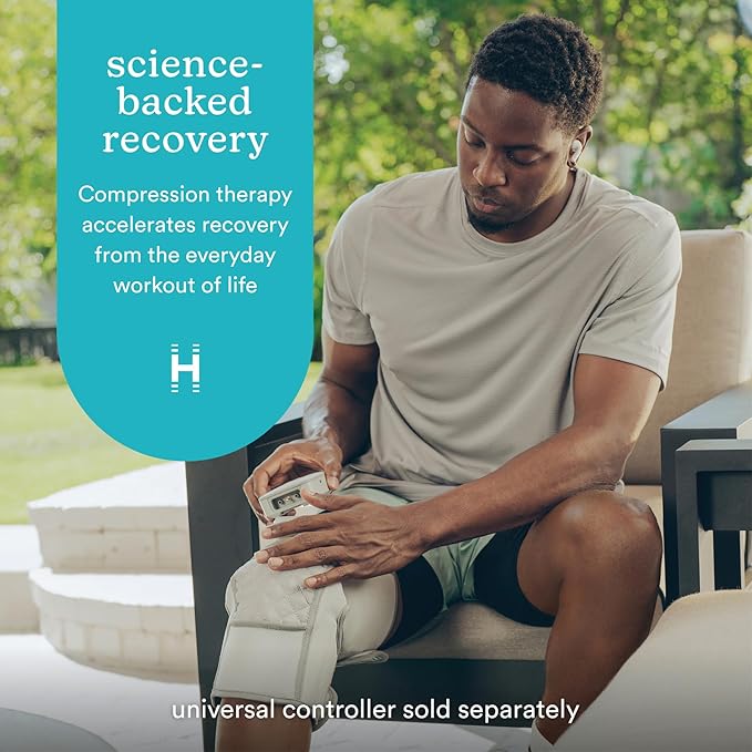 HoMedics Modulair Compression Knee Wrap Massager – Overlapped Compression Therapy with 4 Programs, Adjustable Intensity, Heat Settings, (Battery Sold Separately)