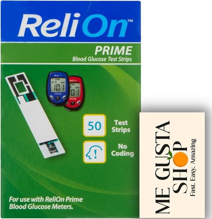 ReliOn Prime Blood Glucose Test Strips, 50 Count + me Gusta Sticker