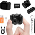 Mini Keychain Camera, FHD 1080p 8MP Mini Digital Camera with 32GB SD Card, 0.96" HD Display, 100 Mins Battery Life for Travel Recording Birthday Gifts (Nostalgia, Dark)