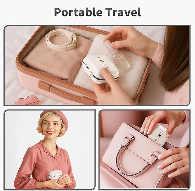Daviky Travel Pill Organizer,Small 7-Compartment Pill Box for Vitamins & Medications, Compact Medicine Case for Pocket or Purse(White)
