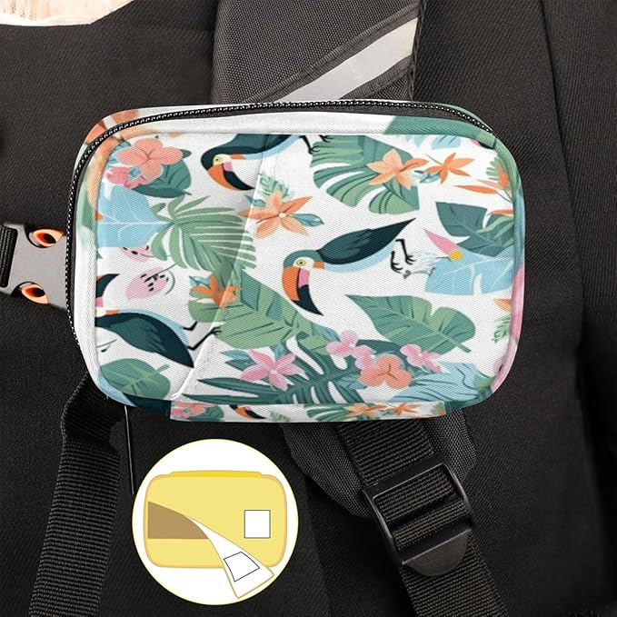 Tropical Toucan Birds Travel Pill Organizer Bag Portable Weekly Pill Box Travel Medicine Organizer 7 Day Pill Case with Zipper for Daily Travel Family Business