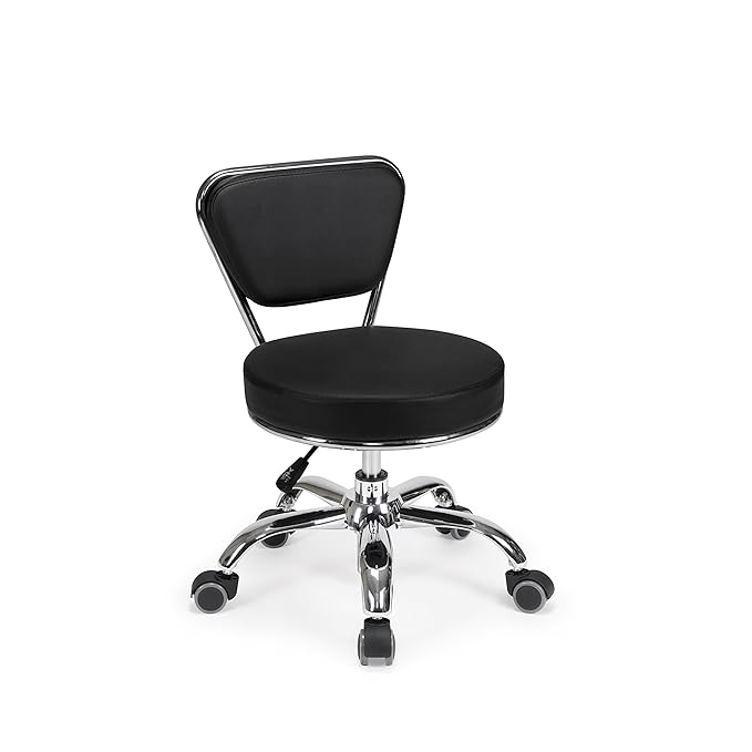 MAYAKOBA Salon Nail Pedicure Stool Pedicure Chair Dayton Black Pneumatic, Adjustable, Rolling Salon Furniture & Equipment