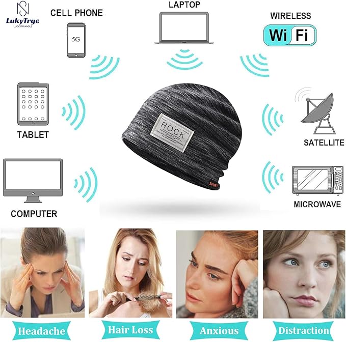 EMF Protection Beanies Cap, Unisex Faraday Hat, Microwave Radiation Blocking Stretch Cap (Color : B, Size : One Size)