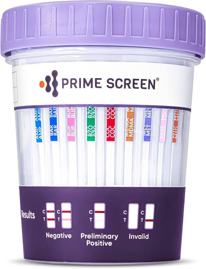 Prime Screen 12 Panel Urine Cup (THC 50, AMP,BAR,BUP,BZO,COC,mAMP,MDMA,MOP,MTD,OXY,PCP) C-Cup, CDOA-6125 (25)