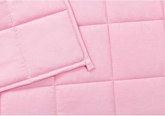 RelaxBlanket Weighted Blanket | 60''x80'',10lbs | for Individual Between 90-150 lbs | Premium Cotton Material with Glass Beads | Pink