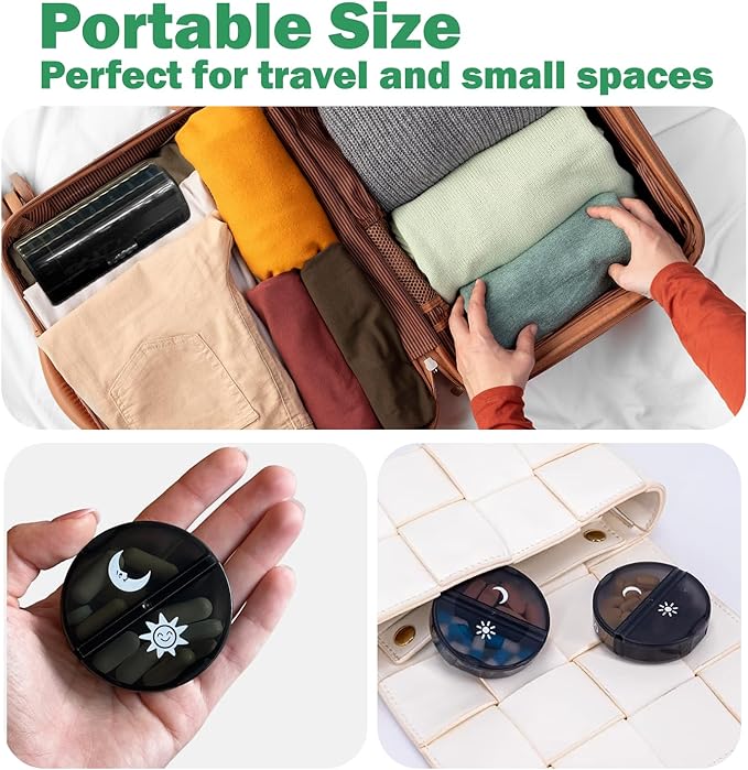 Pill Organizer 2 Times a Day AM PM, Weekly 7 Day Medication Organizer, Large Capacity Pill Box for Vitamins, Fish Oil & Supplements – Travel Pill Case