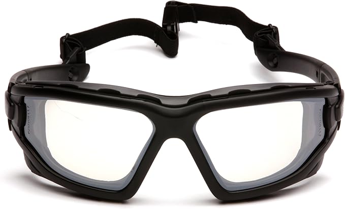 PYRAMEX I-Force Sporty Dual Pane Anti-Fog Goggle, Black Frame/Clear Anti-Fog Lens