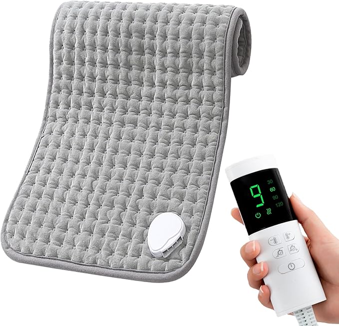 Electric Heating Pads for Back Pain Relief & Period Cramps, 9 Heat Setting & 4 Timer Options,12x24 Portable Heating Pad for Shoulder, Knee, Arms, Legs, Dry/Moist Heat, Gifts for Women and Men