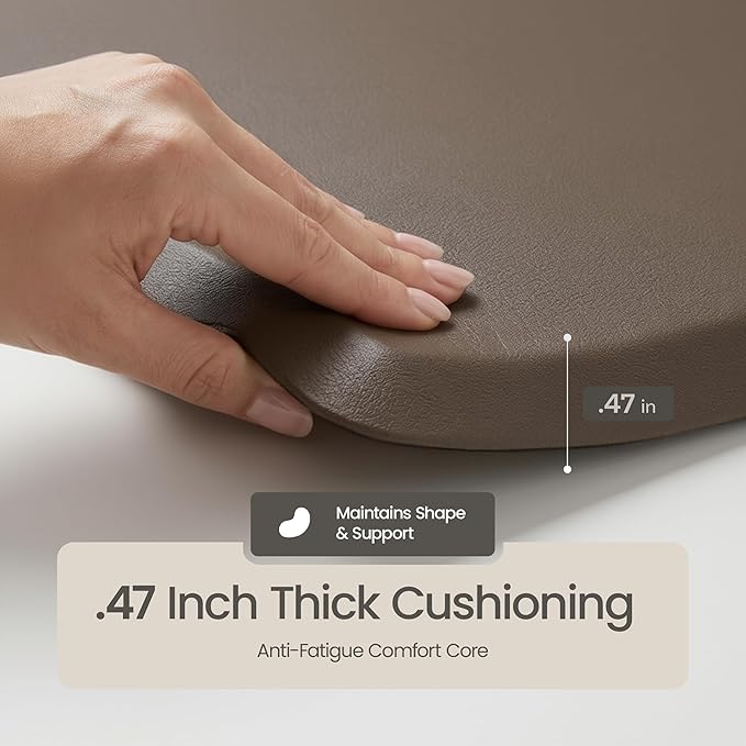 Anti Fatigue Kitchen Mats for Floor | Padded Kitchen Rugs | Non Slip, Cushioned Standing Desk Mat | Waterproof Floor Mat | 17.3" x 28" x 0.47" & 17.3" x 47.2" x 0.47", Brown, 2-Pack | More Décor