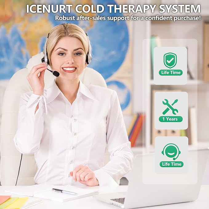 Cold Therapy Machine with Programmable Timer, Portable Ice Machine for Hip After Surgery, Hip Replacement Recovery System, Cryotherapy Pain Relief w/Compression Pad