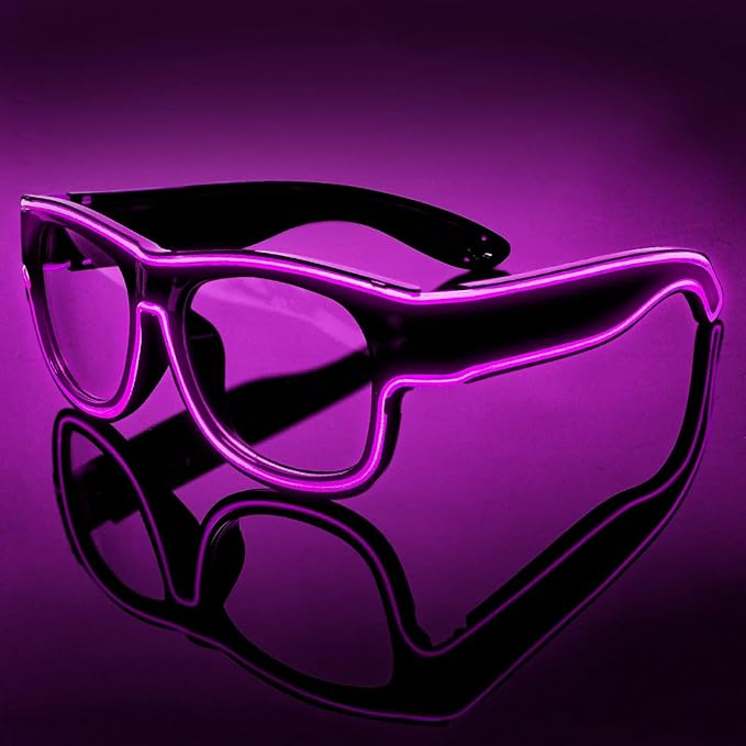 Ainiv Wireless Light Up Glasses 3 Modes LED Luminous Glasses Glow in the Dark for Parties, DJ, EDM, Halloween, Christmas