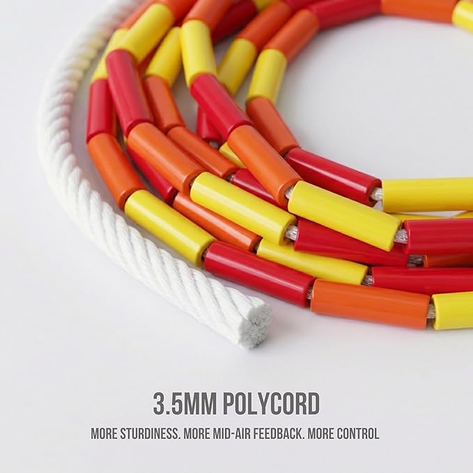 Elevate Rope Professional Beaded Jump Rope - 3m Adjustable, Quality Beads & Poly Cord - For Freestyle, Cardio & Tricks - All Levels & Indoor/Outdoor Use
