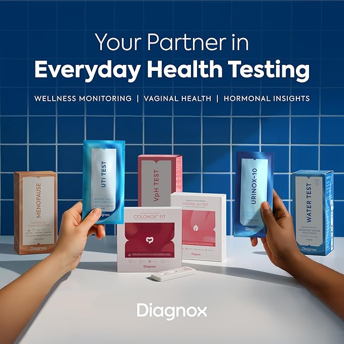Diagnox Health Urine Protein Test Strips | At-Home Proteinuria Monitoring | Individually Wrapped, Fast 60-Second Results | Easy Urinalysis Test, Pack of 30