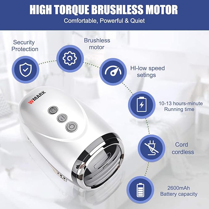 Specialty Hairdressing Massager/Cordless Handheld Massager,USB Charge Neck/Legs/Hand/Face Massager, 2 Massage Nodes 2600AMH (Silver-1)