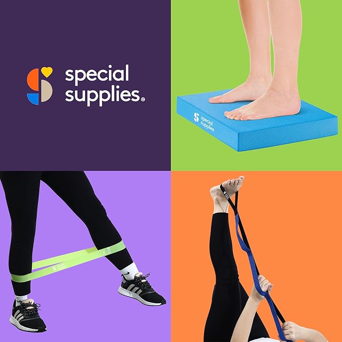 SPECIAL SUPPLIES Balance Board and Yoga Strap Set with Exercise Bands for Stretching, Stability Training, Fitness, Flexibility, Physical Therapy, Home Workout Equipment, Strength Training, and Pilates