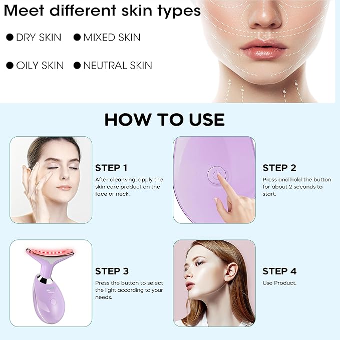 Facial Massager, Portable Face Neck Massager Wand for Skin Care