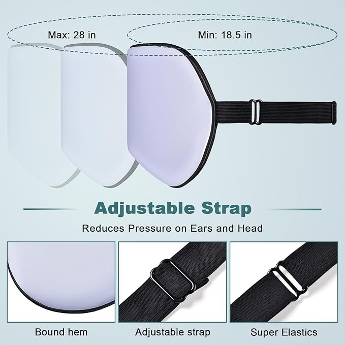 Sleep Mask for Side Sleeper Women Men, Eye Mask for Sleeping Light Blocking, 3D Contoured Cup Sleeping Mask, Soft Breathable Sleep Eye Mask with Adjustable Elastic Strap for Travel (Purple)