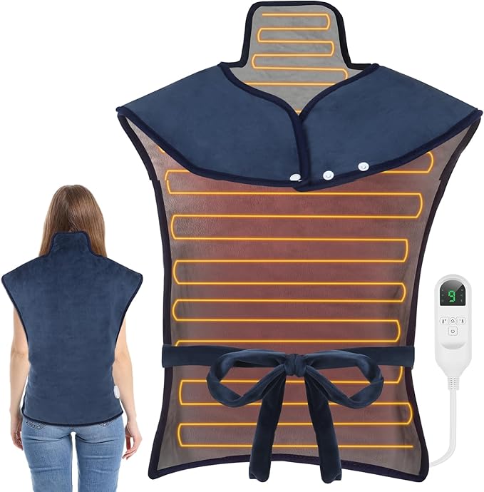 Heating Pad for Neck and Shoulders and Back Pain Relief, Large Size 24”X34” Electric Heating Pad with 9 Heat Setting & 4 Auto-Off Timers - Mothers Day & Birthday Gifts for Women Men Mom Wife