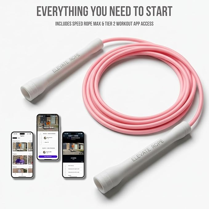 Elevate Rope Professional Beaded Jump Rope - 3m Adjustable, Quality Beads & Poly Cord - For Freestyle, Cardio & Tricks - All Levels & Indoor/Outdoor Use