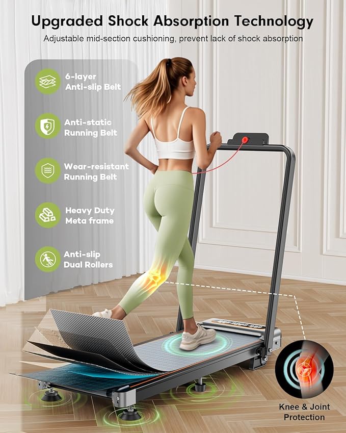 Foldable Treadmill with 10% Incline, 3.5HP Low Noise Walking Pad Treadmill with Handle Bar, Rayspace 4 in 1 Portable Under Desk Treadmills for Home/Office, 350 Lbs Capacity, APP & Remote Control