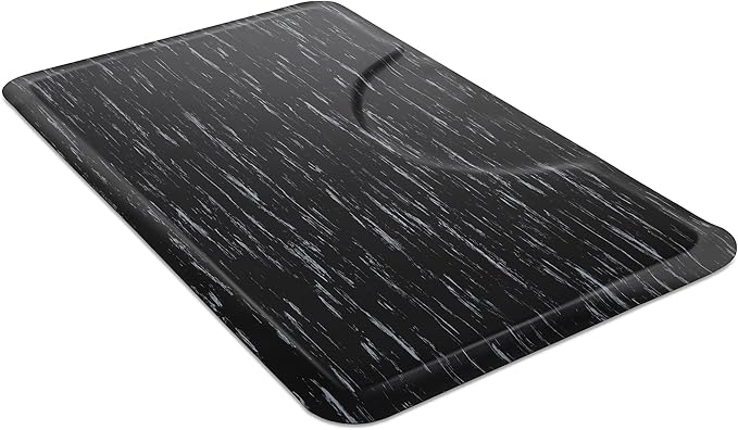 Saloniture 3 ft. x 5 ft. Salon & Barber Shop Chair Anti-Fatigue Floor Mat - Marble Rectangle - 1/2 in. Thick