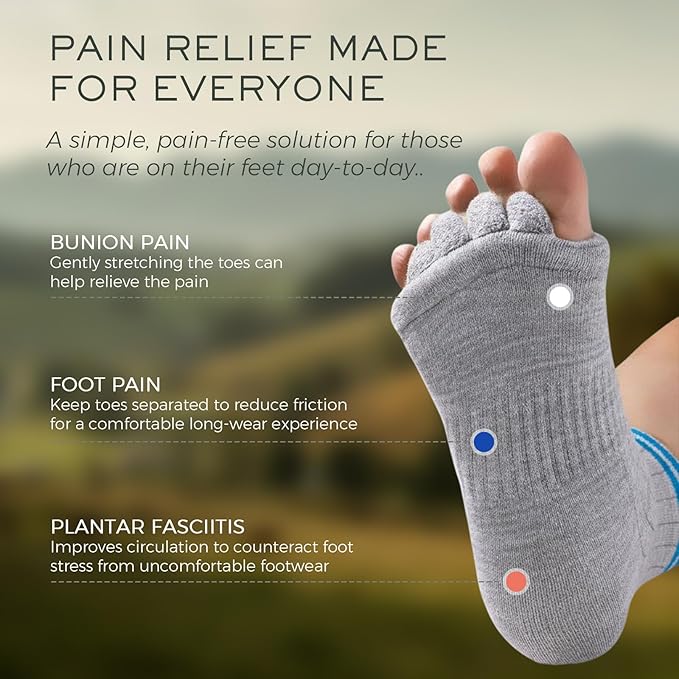 Toe Separator Socks,Foot Alignment Sock for Health Care, Pain Relief, Bunion Corrector, Breathable Toe Socks