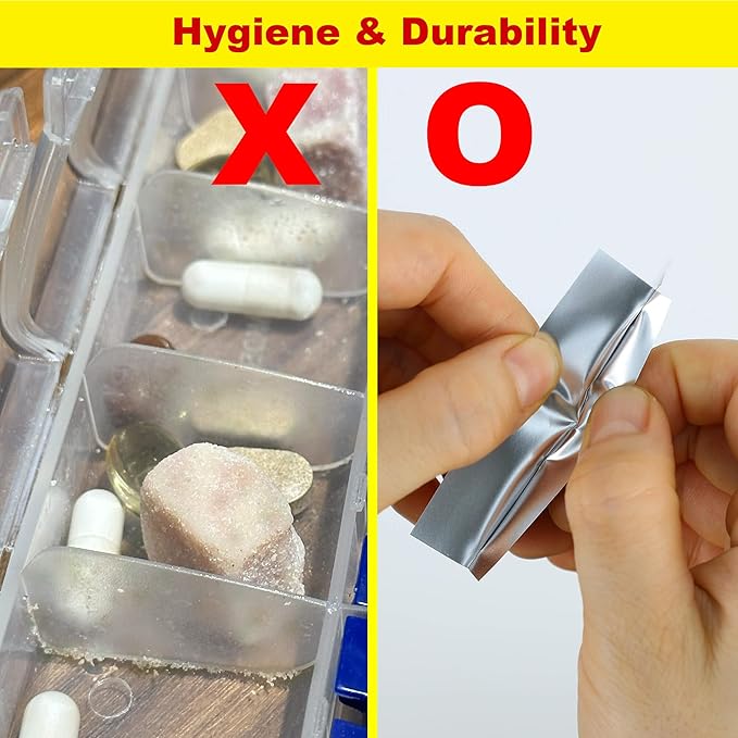 Mansung M 600 Mylar Heat Seal Pill Bags/Wht 2.7x3.5 inch- Aluminum Foil Packets Pillsuite Organizer Smell Proof Packaging Easy Tear Open Top Pillpack Pill Packets for Travel Food Storage Pouche Pack…
