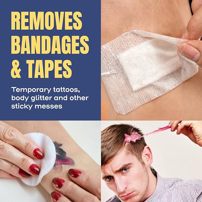 Sting-Free Adhesive Remover - 8oz Gentle & Pain-Free Bandage & Strong Adhesive Remover - Ideal for Sensitive Skin, Sports Tape, Dialysis Ports, Continuous Blood Glucose Monitoring & Colostomy Bag Care